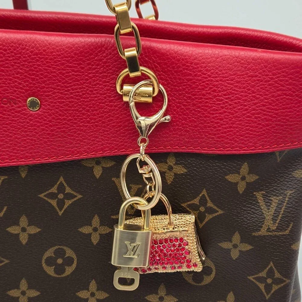 Authentic Louis Vuitton Gold Padlock 🔑 Unbranded Keychain Bag Charm LV